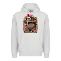 Dove Grey cute floral baby sloth Premium Hoodie - Jasminsmagicworld