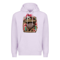 Lilac cute floral baby sloth Premium Hoodie - Jasminsmagicworld