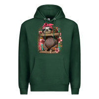 Sports Green cute floral baby sloth Premium Hoodie - Jasminsmagicworld