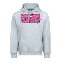 Heather Grey Breast Cancer Daycare Worker Urban Hoodie - texasbilliewilder