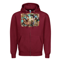 Burgundy 3 western horses running free Zipper Hoodie - LillyAllenDesigns