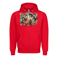 Red 3 western horses running free Zipper Hoodie - LillyAllenDesigns