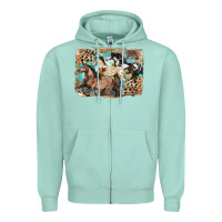Seafoam 3 western horses running free Zipper Hoodie - LillyAllenDesigns
