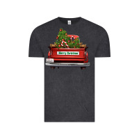 Vintage Black Christmas trees truck Vintage Tee - FaDigitalArtStudio