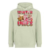 Matcha pink winter vibes Heavyweight Hoodie - MaliasSmallBusiness