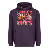 Plum pink winter vibes Heavyweight Hoodie - MaliasSmallBusiness