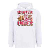White pink winter vibes Heavyweight Hoodie - MaliasSmallBusiness