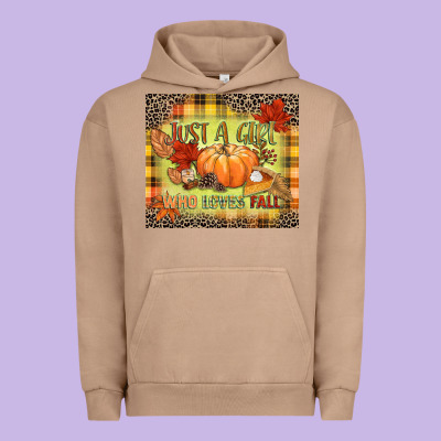 Just A Girl Who Loves Fall Urban Hoodie Designed By Nancycooperartshop