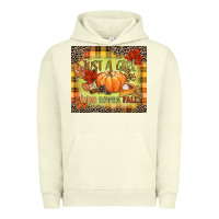 Pigment Pistachio Just a girl who loves Fall Urban Hoodie - NancyCooperArtShop