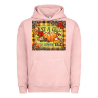 Pigment Salmon Just a girl who loves Fall Urban Hoodie - NancyCooperArtShop