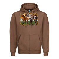 Chestnut 2 horses at the ranch Zipper Hoodie - LillyAllenDesigns