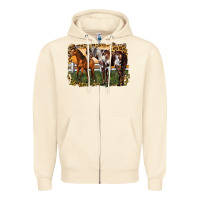 Sandshell 2 horses at the ranch Zipper Hoodie - LillyAllenDesigns