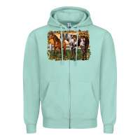 Seafoam 2 horses at the ranch Zipper Hoodie - LillyAllenDesigns