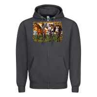 Smoke 2 horses at the ranch Zipper Hoodie - LillyAllenDesigns