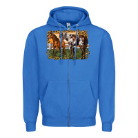 True Royal 2 horses at the ranch Zipper Hoodie - LillyAllenDesigns