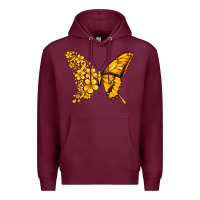 Burgundy childhood cancer butterfly Premium Hoodie - Jasminsmagicworld
