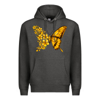 Charcoal Heather childhood cancer butterfly Premium Hoodie - Jasminsmagicworld