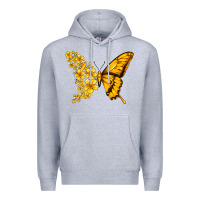 Heather Grey childhood cancer butterfly Premium Hoodie - Jasminsmagicworld