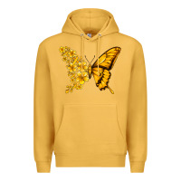 Mustard childhood cancer butterfly Premium Hoodie - Jasminsmagicworld