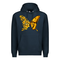 Navy childhood cancer butterfly Premium Hoodie - Jasminsmagicworld