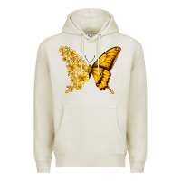 Oatmeal Heather childhood cancer butterfly Premium Hoodie - Jasminsmagicworld