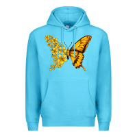 Ocean Blue childhood cancer butterfly Premium Hoodie - Jasminsmagicworld