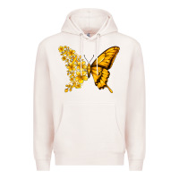 Pale Pink childhood cancer butterfly Premium Hoodie - Jasminsmagicworld