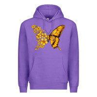 Purple childhood cancer butterfly Premium Hoodie - Jasminsmagicworld