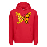Red childhood cancer butterfly Premium Hoodie - Jasminsmagicworld