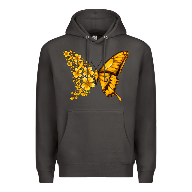 Childhood Cancer Butterfly Premium Hoodie by Jasminsmagicworld | Teevron