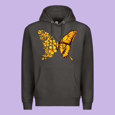 Childhood Cancer Butterfly Premium Hoodie Designed By Jasminsmagicworld