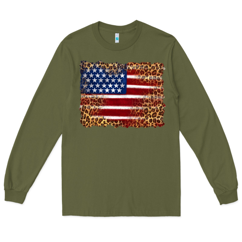 American Flag And Leopard Long Sleeve Tee by Artiststas | Teevron