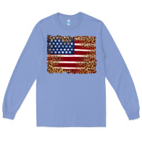 Colony Blue american flag and leopard Long Sleeve Tee - Artiststas