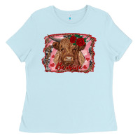 Be Mine Highland Cow Ladies Tee | Teevron