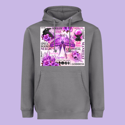 Witchy Celestial Witch Heavyweight Hoodie Designed By Maliassmallbusiness