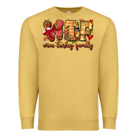 Antique Gold funny thanksgiving wine turkey family Premium Sweatshirt - MaliasSmallBusiness