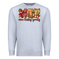 Heather Grey funny thanksgiving wine turkey family Premium Sweatshirt - MaliasSmallBusiness