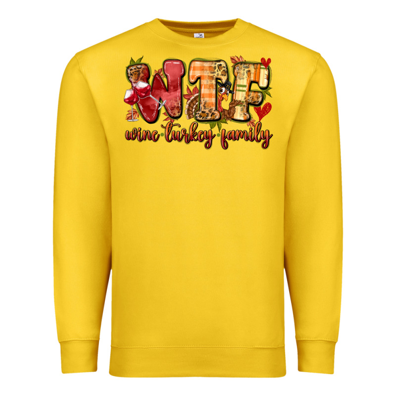 Funny Thanksgiving Wine Turkey Family Premium Sweatshirt by MaliasSmallBusiness | Teevron