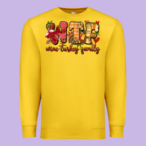 Funny Thanksgiving Wine Turkey Family Premium Sweatshirt Designed By Maliassmallbusiness