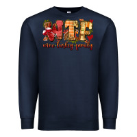 Navy funny thanksgiving wine turkey family Premium Sweatshirt - MaliasSmallBusiness