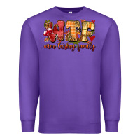 Purple funny thanksgiving wine turkey family Premium Sweatshirt - MaliasSmallBusiness