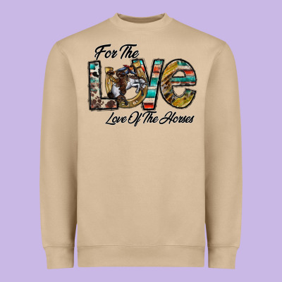 For The Love Love Of The Horses Heavyweight Sweatshirt Designed By Cowhidedigitalart