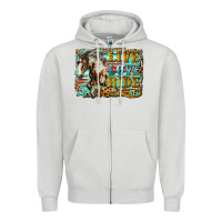 Dove Grey live love ride horse Zipper Hoodie - LillyAllenDesigns