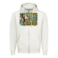 Oatmeal Heather live love ride horse Zipper Hoodie - LillyAllenDesigns