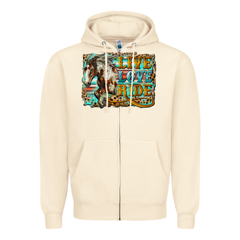 Live Love Ride Horse Zipper Hoodie by LillyAllenDesigns | Teevron