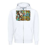White live love ride horse Zipper Hoodie - LillyAllenDesigns