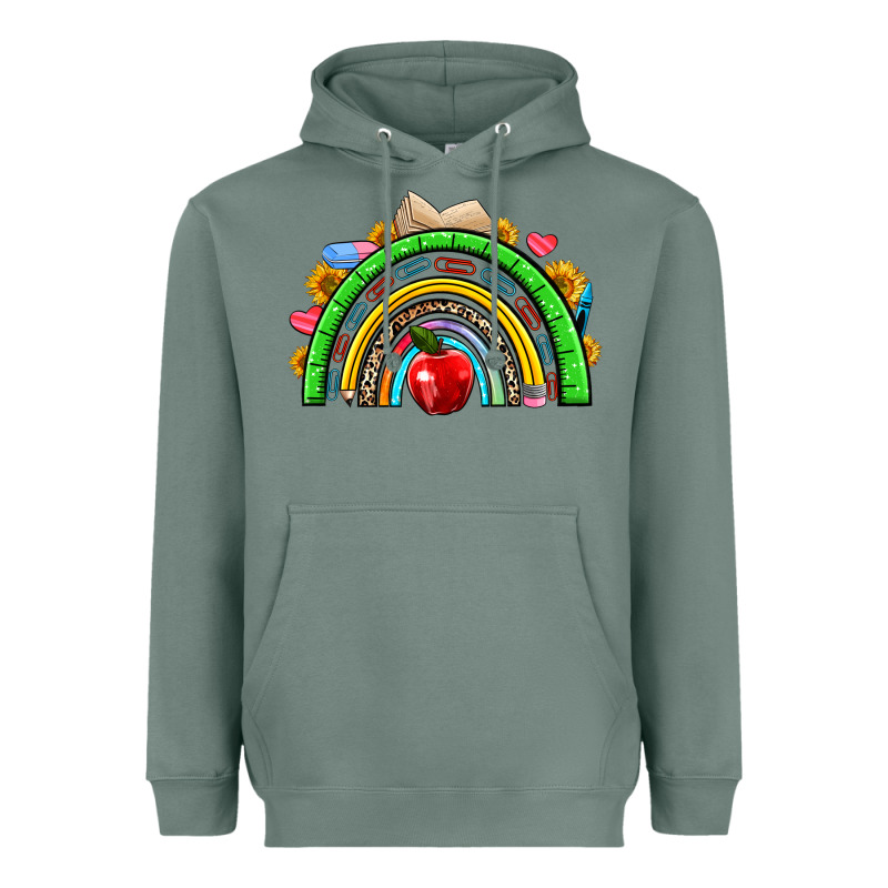 School Rainbow Heavyweight Hoodie by NancyCooperArtShop | Teevron