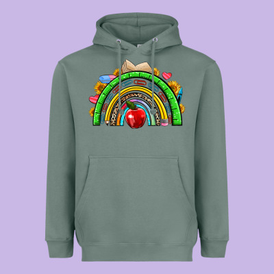 School Rainbow Heavyweight Hoodie Designed By Nancycooperartshop