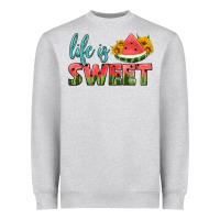 Heather Grey life is sweet Heavyweight Sweatshirt - HRA Design Shop