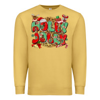 Antique Gold holly jolly christmas Premium Sweatshirt - MaliasSmallBusiness